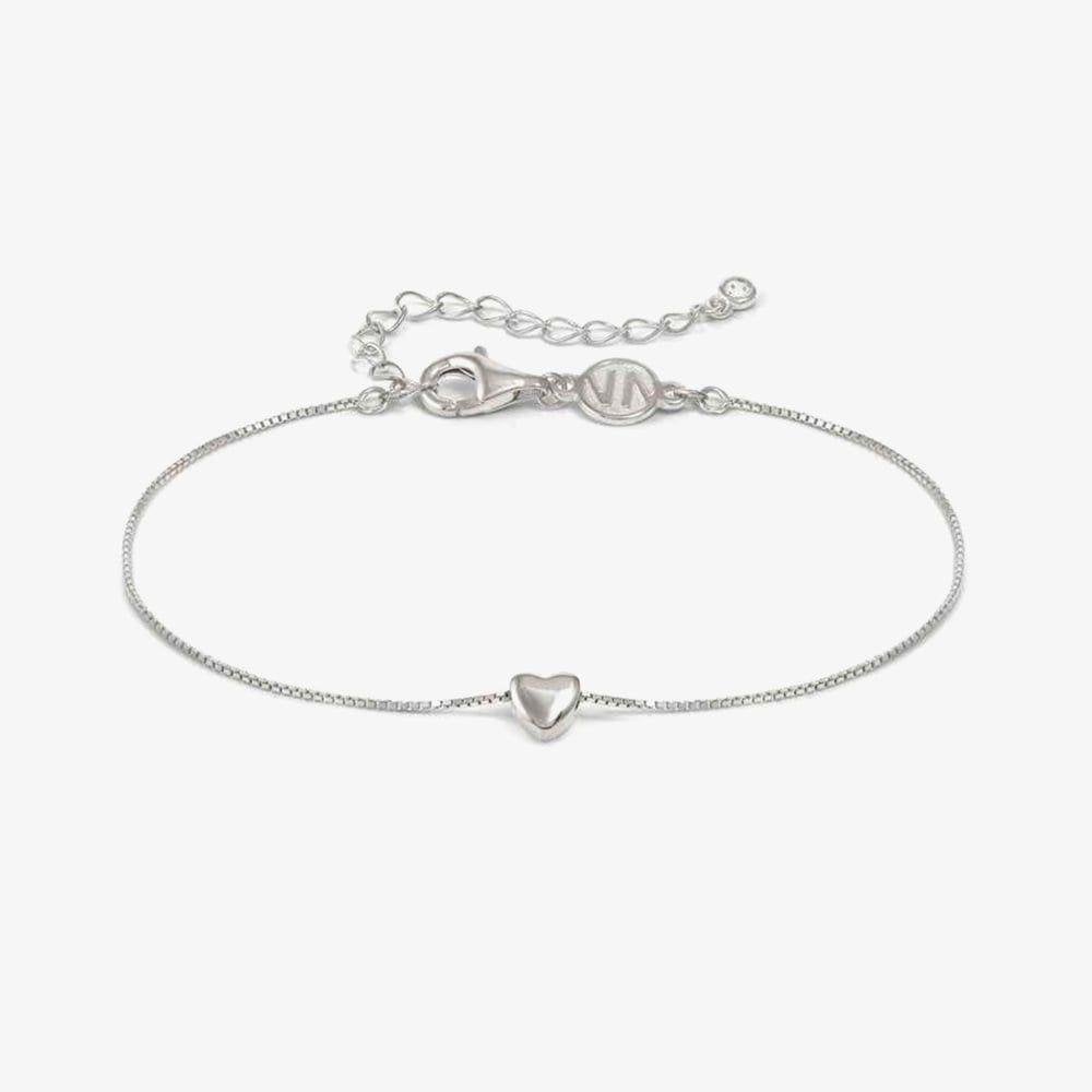Armonica White Rhodium Cubic Zirconia Heart Pendant Bracelet