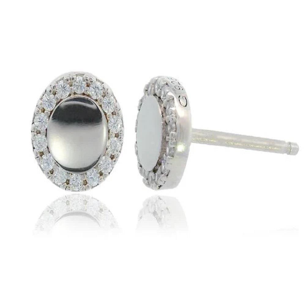Chic Noel High Shine Stud Earrings Silver