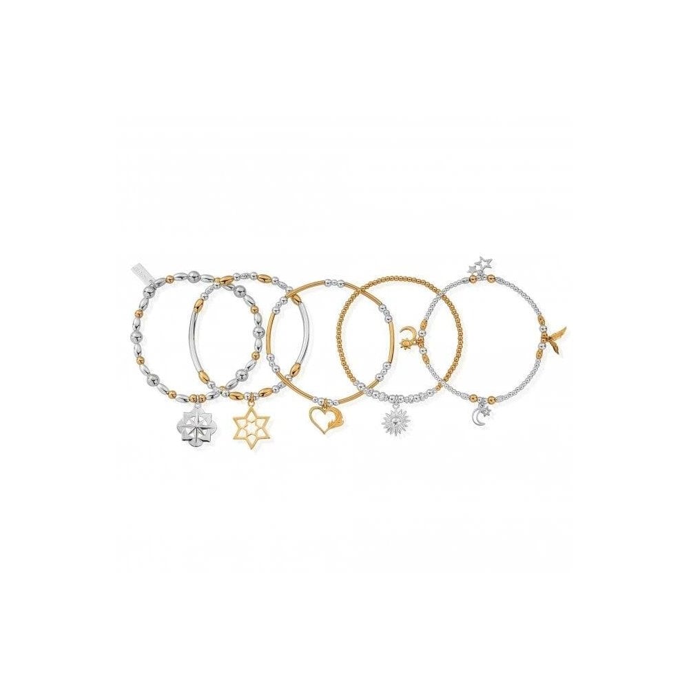 Chlobo Gold and Silver Inner Spirit Stack of 5