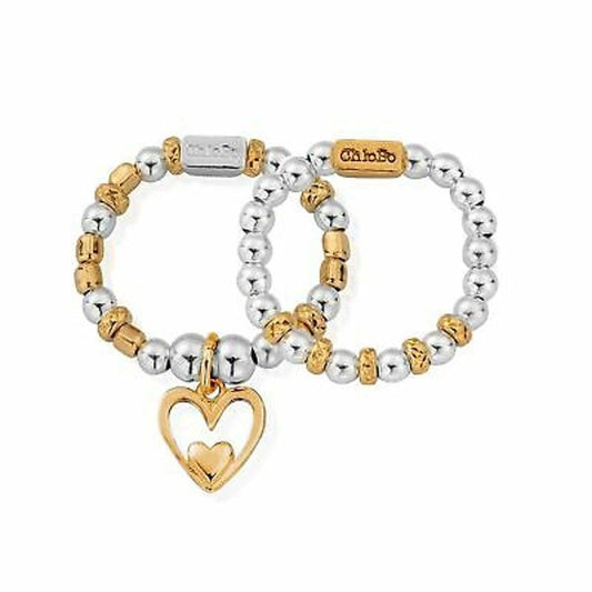 Chlobo Gold Inner Love Set of 2 Rings Size 2