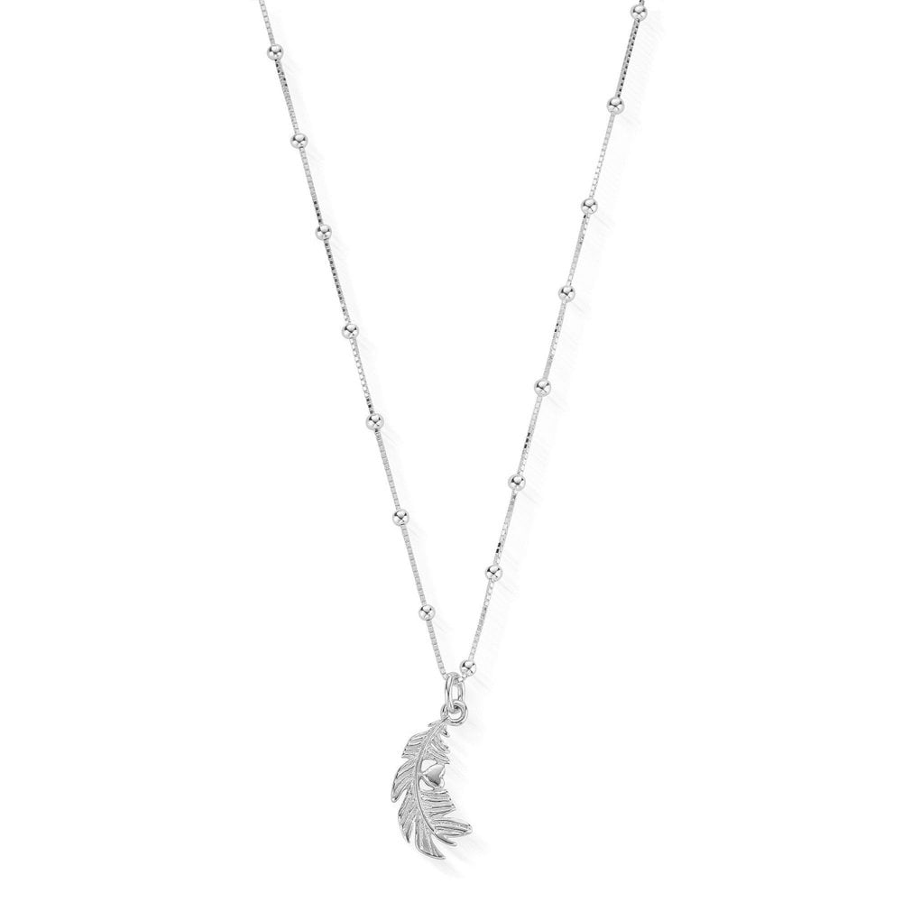 ChloBo Heart In Feather Bobble Chain Necklace