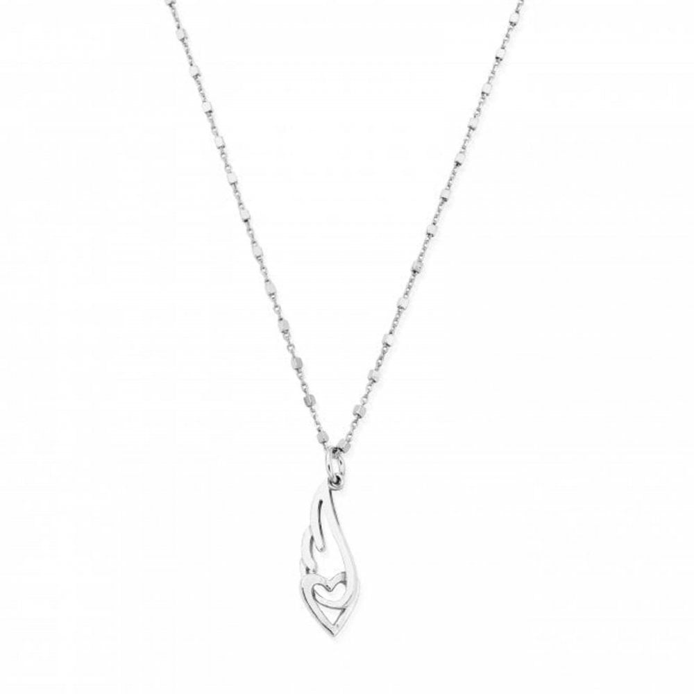 Chlobo Interlocking Heart & Angel Wing Necklace