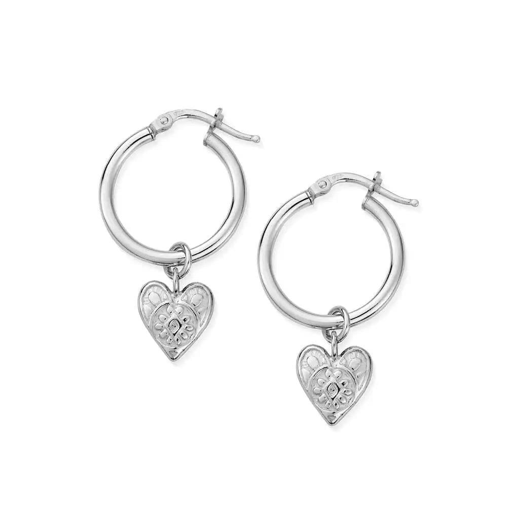Chlobo Patterned Heart Hoop Earrings