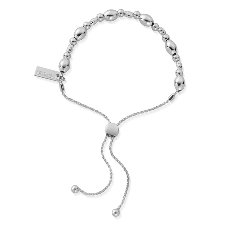 ChloBo Silver Sparkle Oval Adjuster Bracelets
