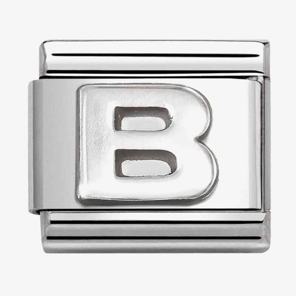 CLASSIC Composable Oxidised Silver Letter B Charm