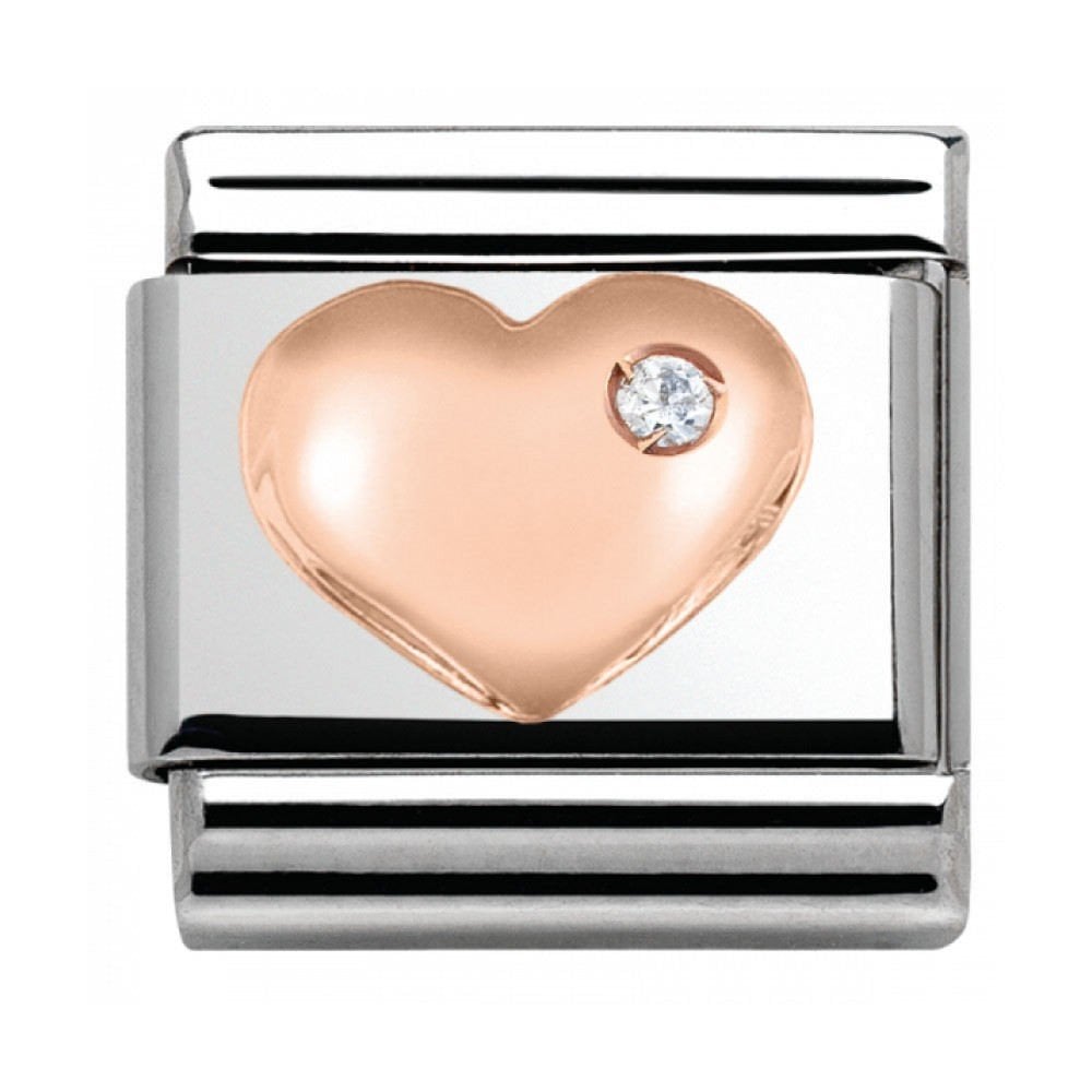 Classic Composable Rose CZ Heart Charm