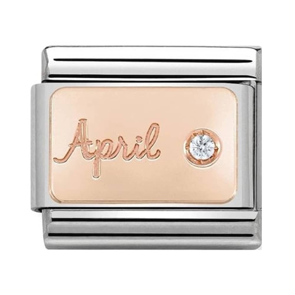 Classic Composable Rose Gold April Diamond Charm