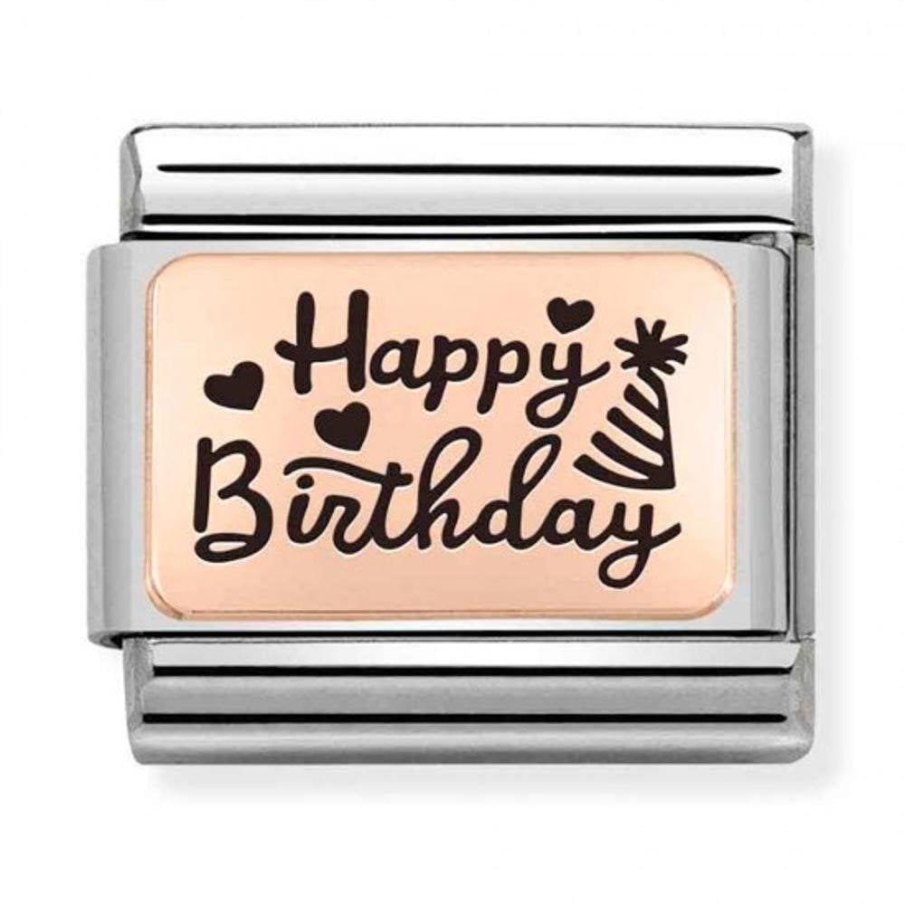 Classic Composable Rose Gold Happy Birthday Charm