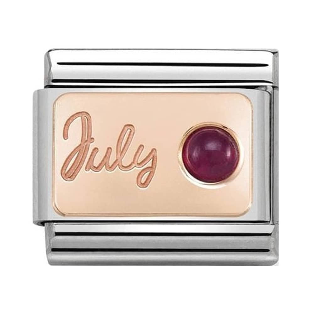 Classic Composable Rose Gold July Ruby Charm