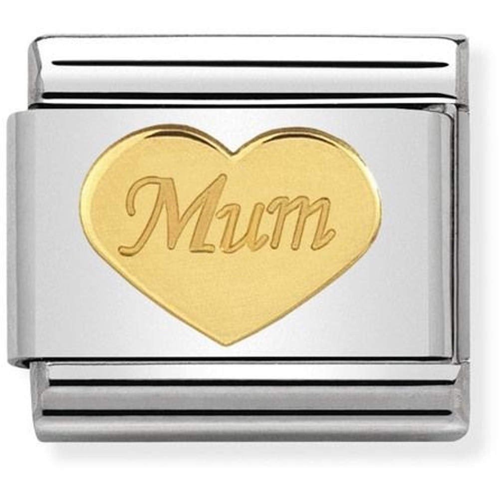 Classic Composable Steel with Gold Mum Heart Charm