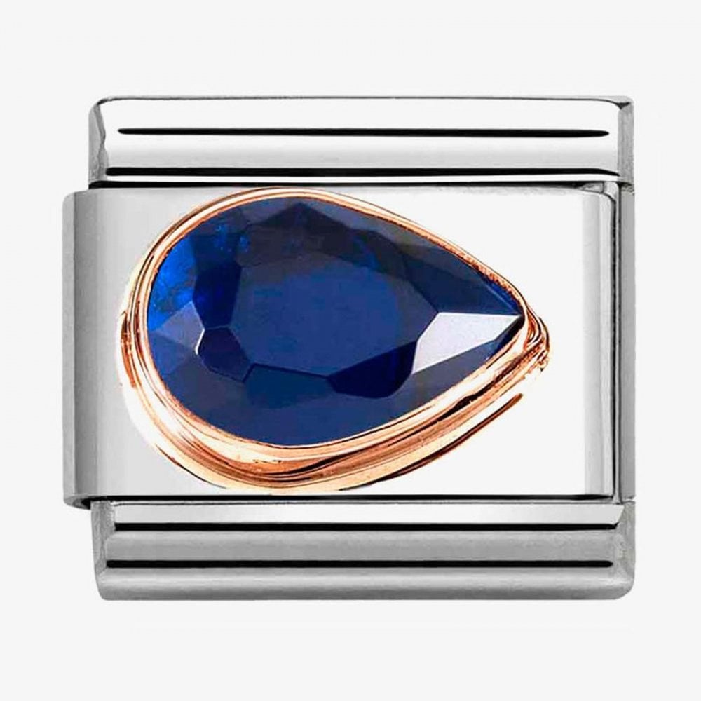 CLASSIC Dark Blue Cubic Zirconia Right Drop Charm