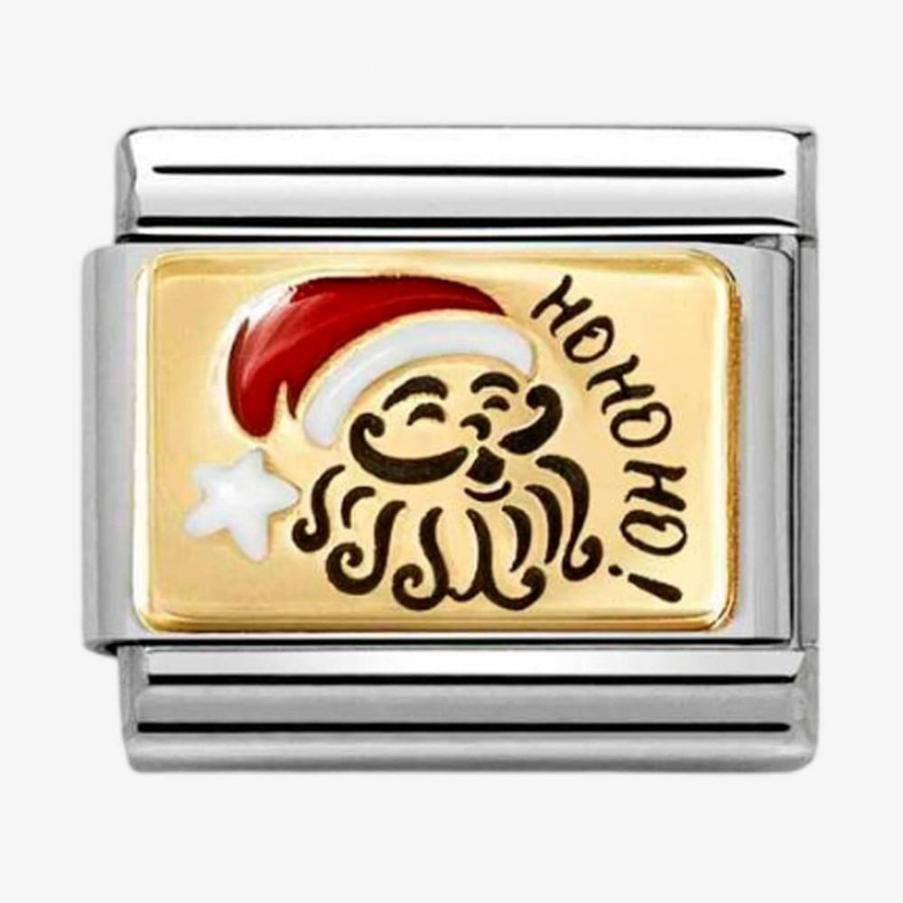CLASSIC Gold Santa Claus Ho Ho Ho Enamel Charm