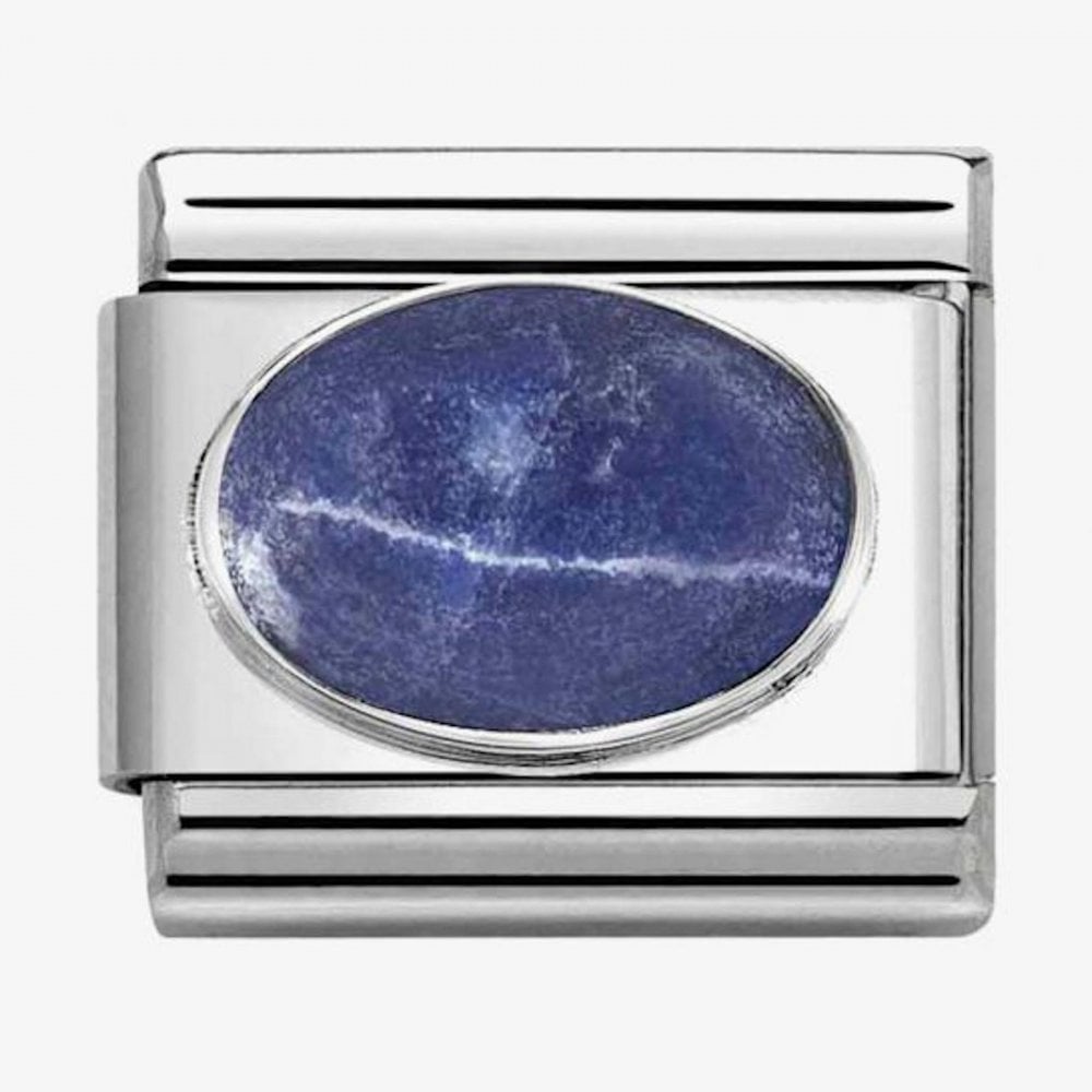 CLASSIC Hard Stone Matte Blue Sodalite Stone Charm