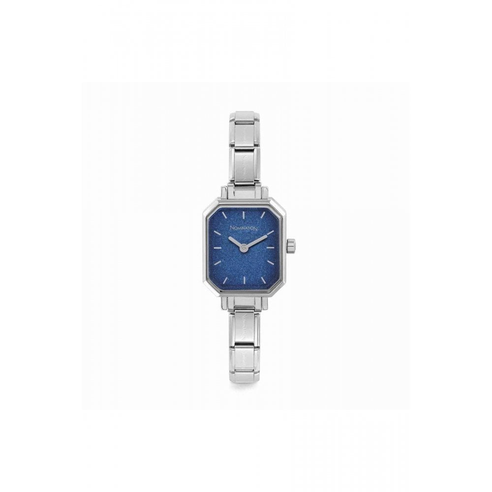 CLASSIC Paris Blue Glitter Rectangular Watch