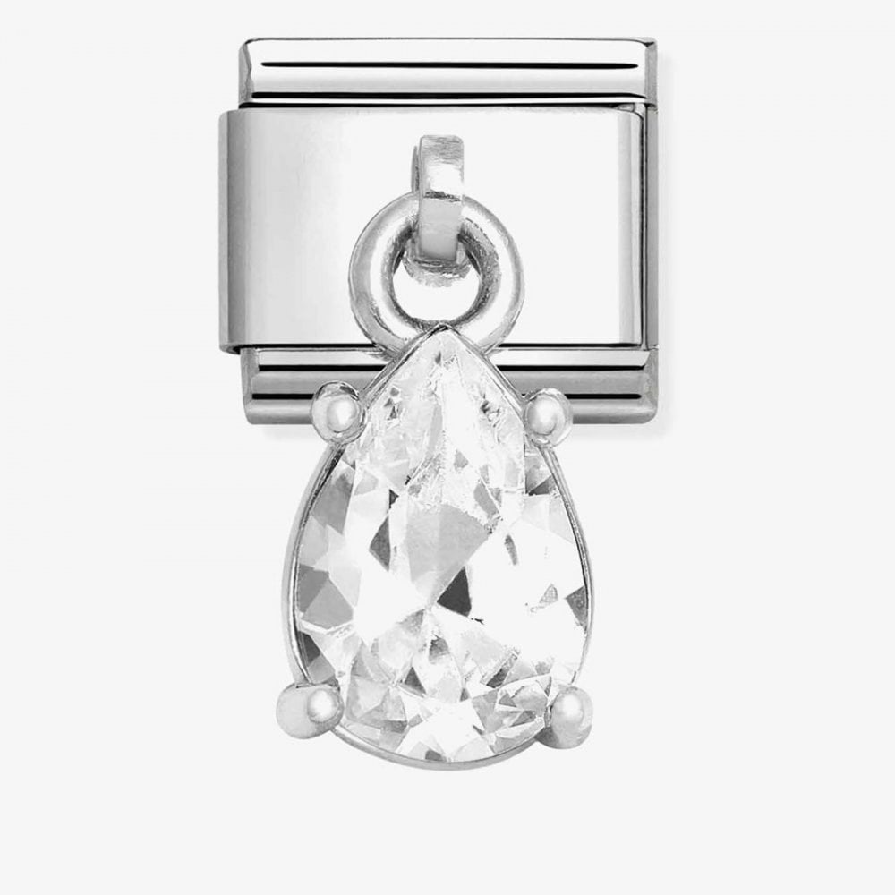 CLASSIC Pear-Shaped Cubic Zirconia Dangle Charm