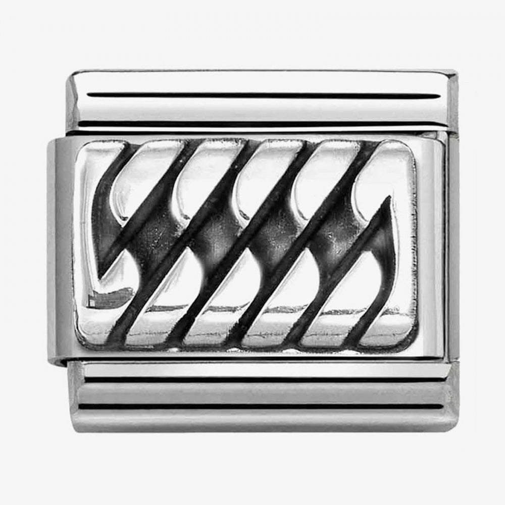 CLASSIC Plates Oxidised Silver Braid Charm