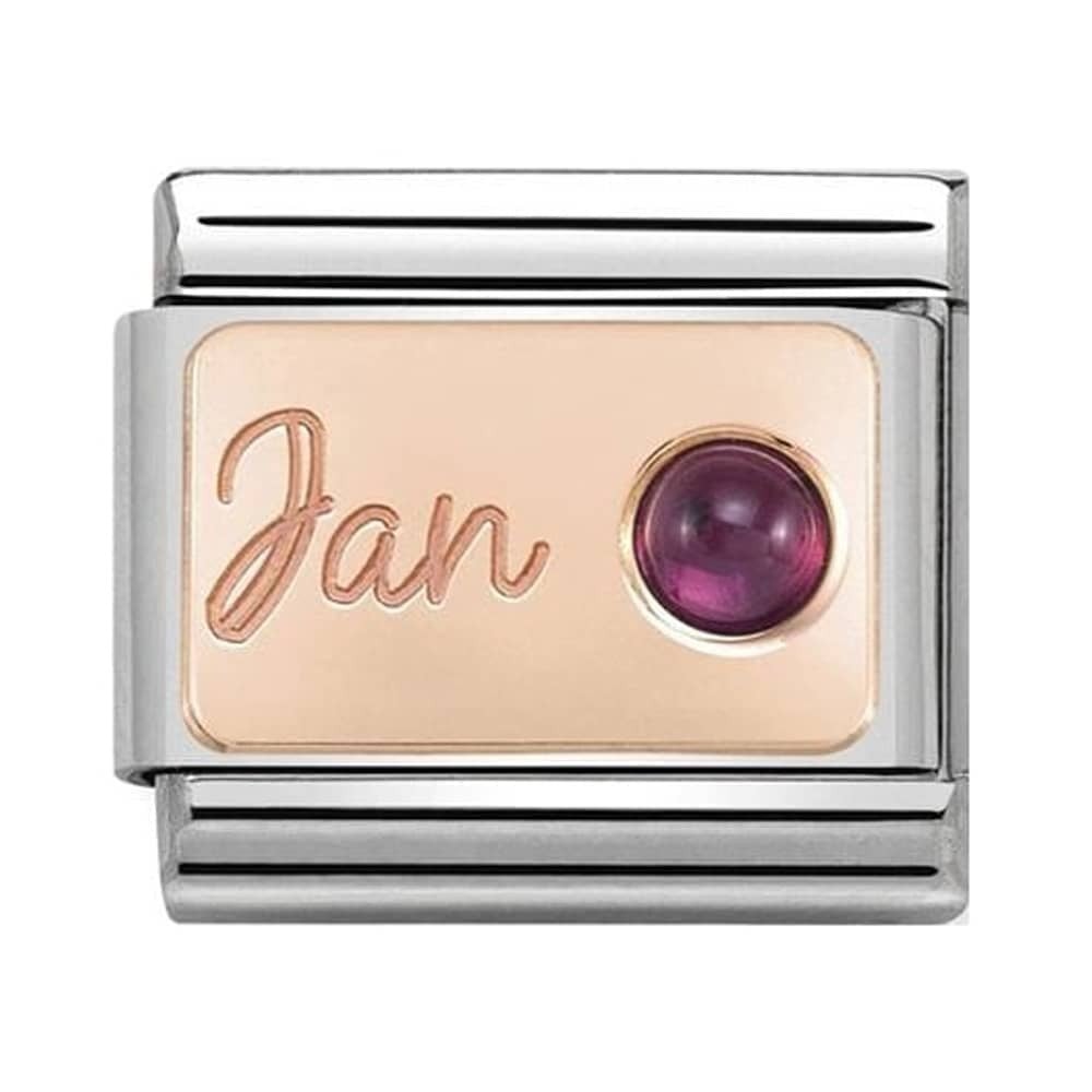 Classic Rose June Garnet Birthstone Link