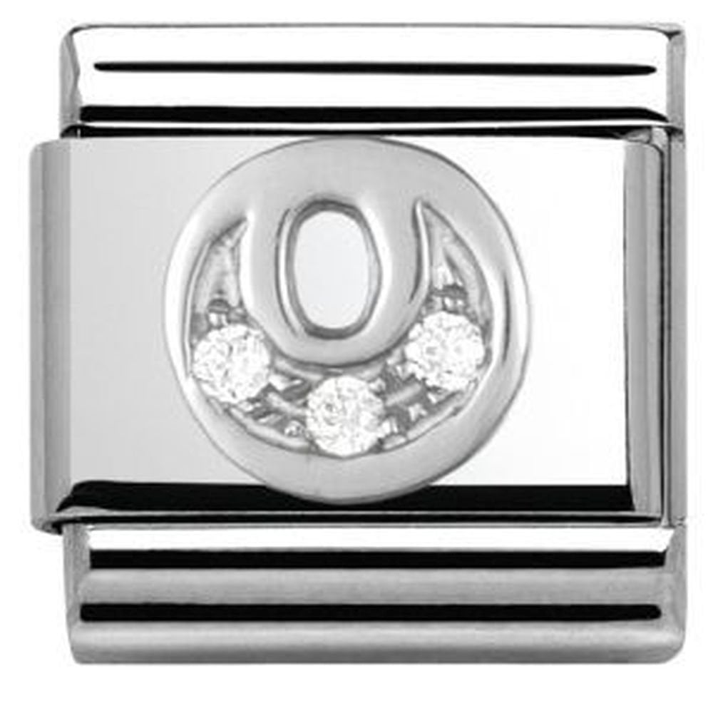 Classic Silver CZ Letter O Charm