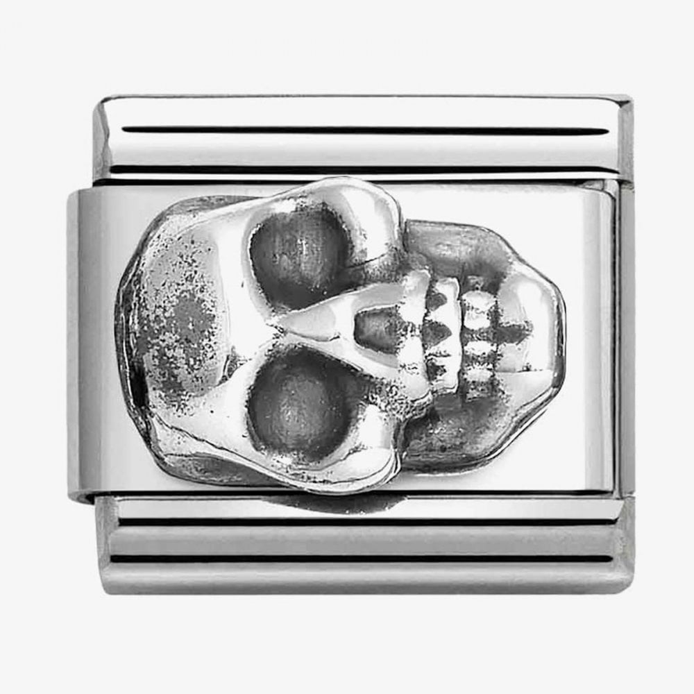 CLASSIC Silvershine Oxidised Skull Charm