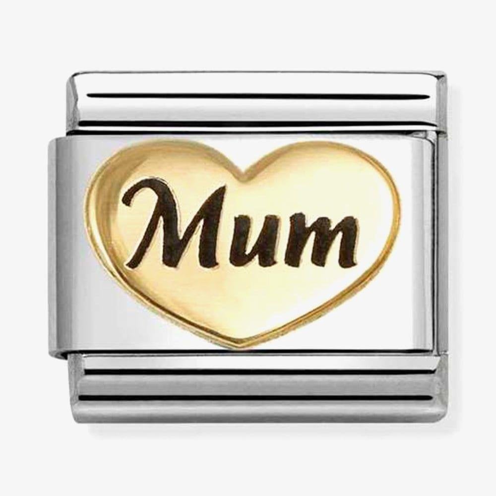 Classic Symbols Gold Mum Heart Charm