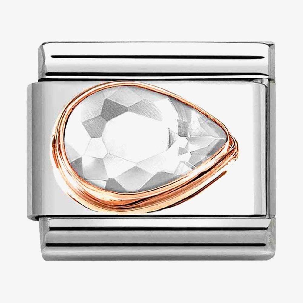 CLASSIC White Cubic Zirconia Right Drop Charm