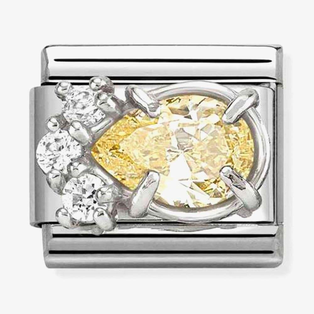 Classic Yellow Cubic Zirconia Teardrop Charm