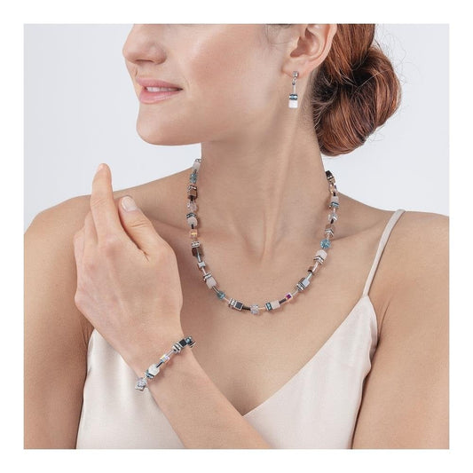 Coeur De Lion Aqua GeoCube Drop Earrings