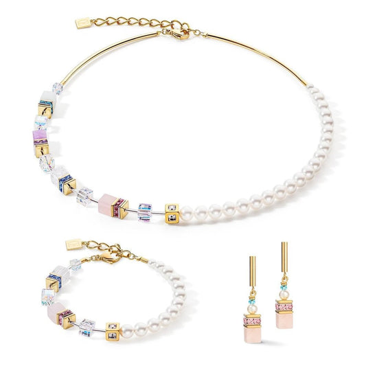 Coeur de Lion GeoCUBE Pastel Pearl Earrings