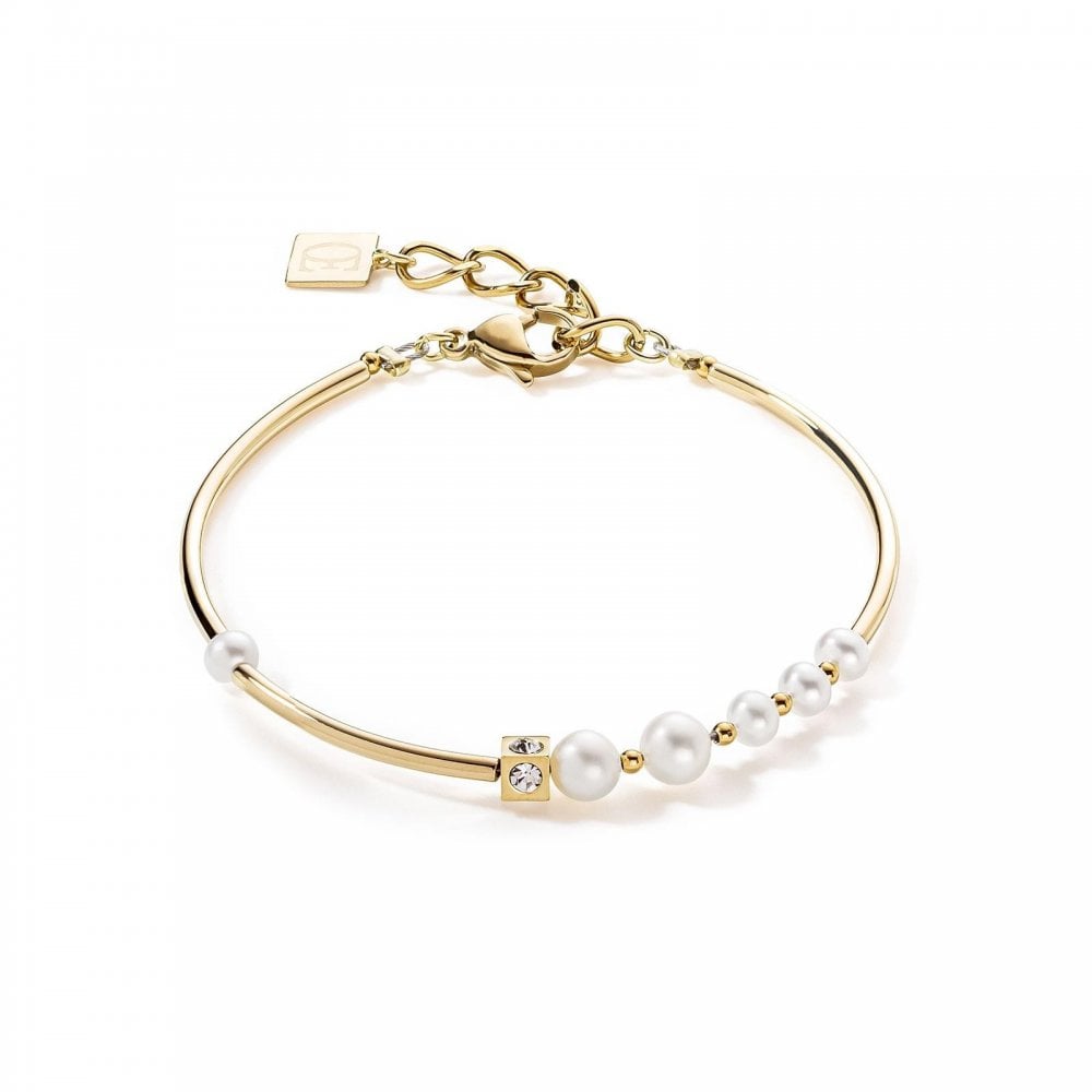 Coeur De Lion Pearl Gold Tone Bracelet