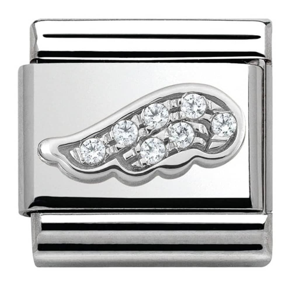 Composable Cubic Zirconia White Angel Wing