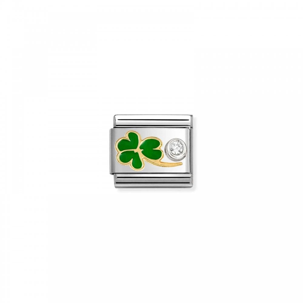 Composable Enamel Green Four Leaf Clover Charm