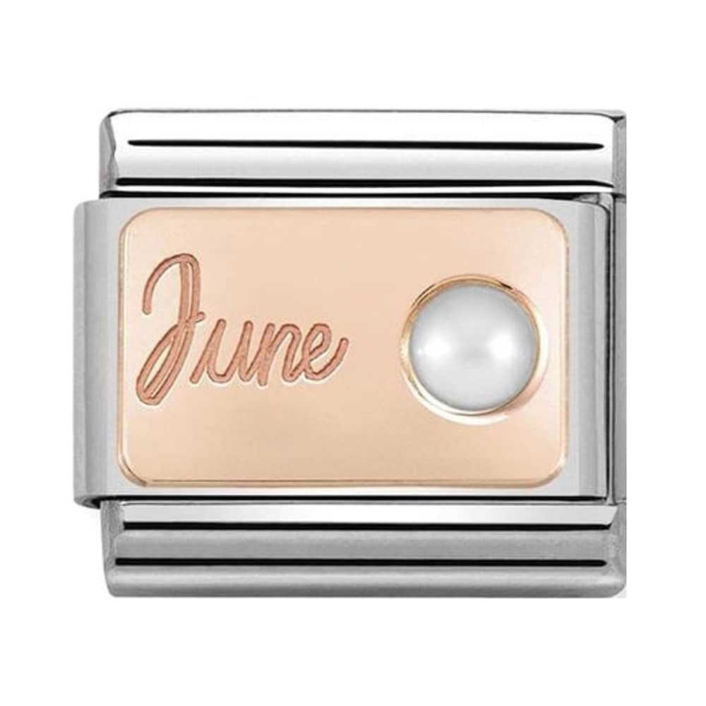 Composable Rose Gold June Pearl Birthstone Charm