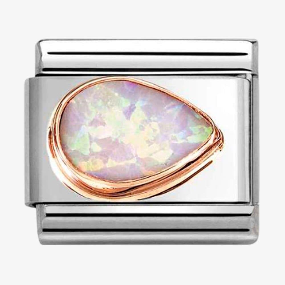 Composable Rose Gold Pink Opal Peardrop Charm