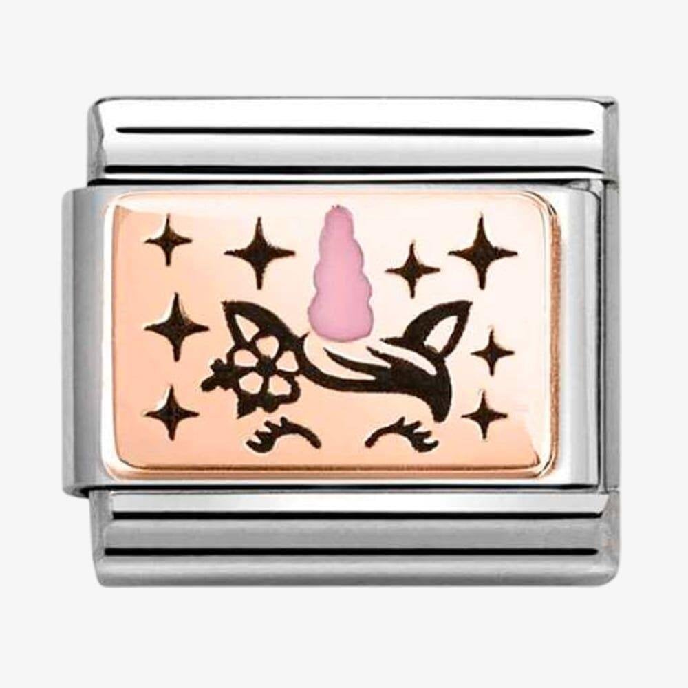 Composable Rose Gold Pink Unicorn Charm