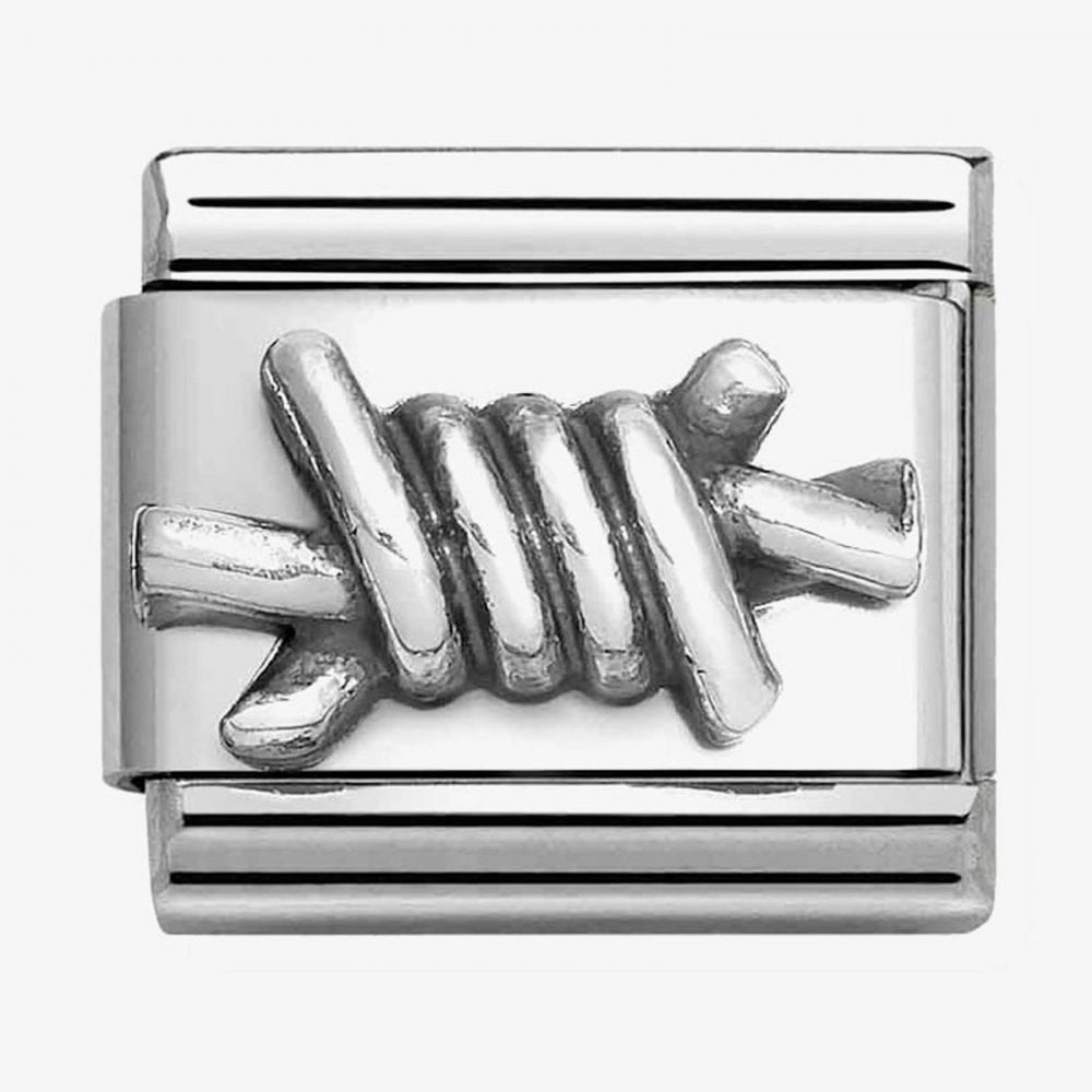 Composable Silver Shine Barbed Wire Charm