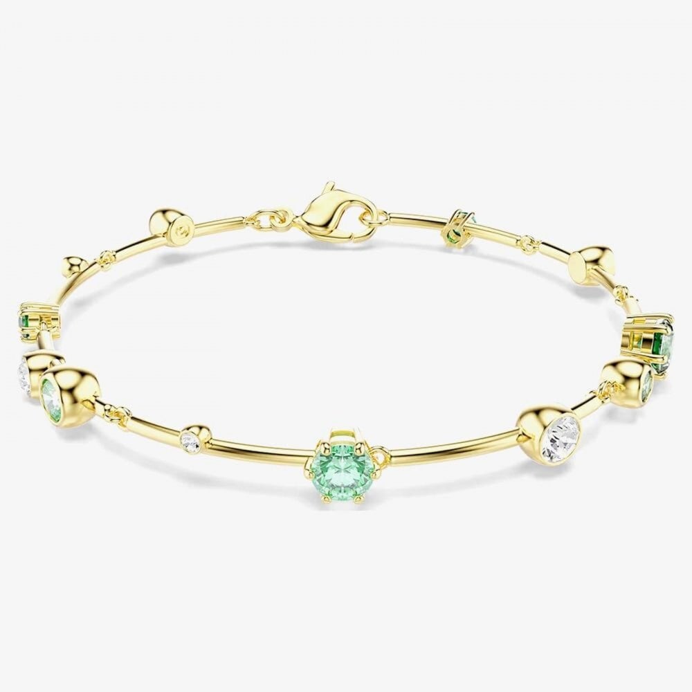 Constella Gold Tone Green & White Bracelet