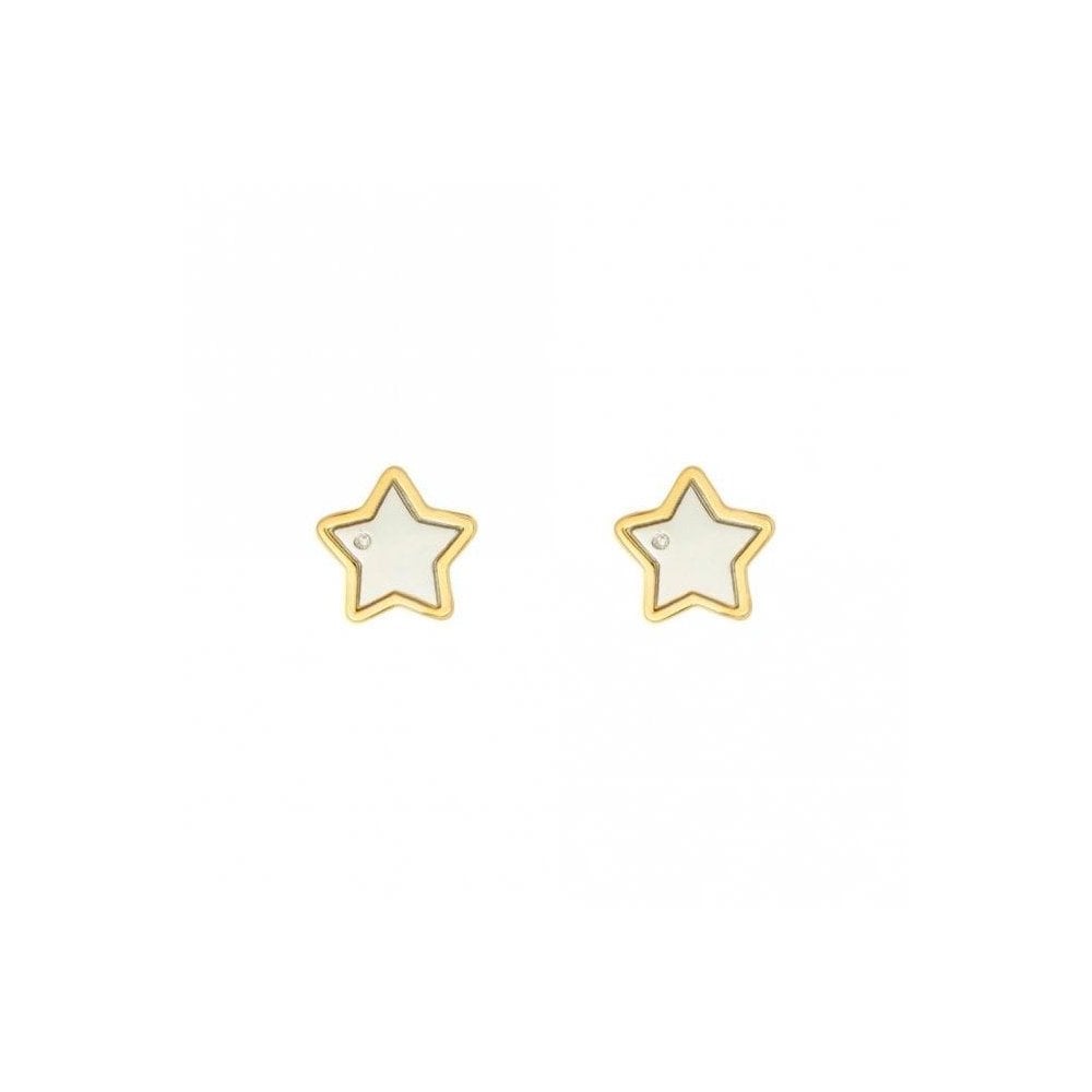 D For Diamond Gold Plated Star Stud Earrings