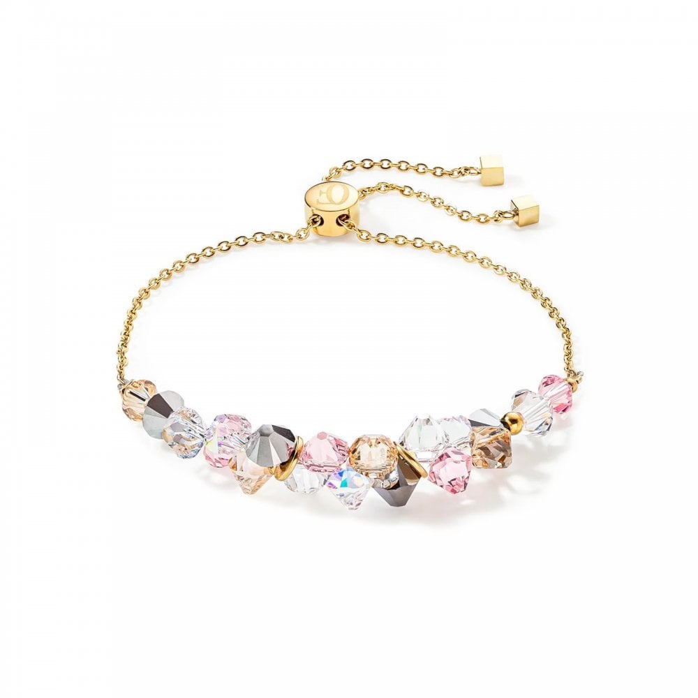 Dancing Crystals bracelet gold light rose