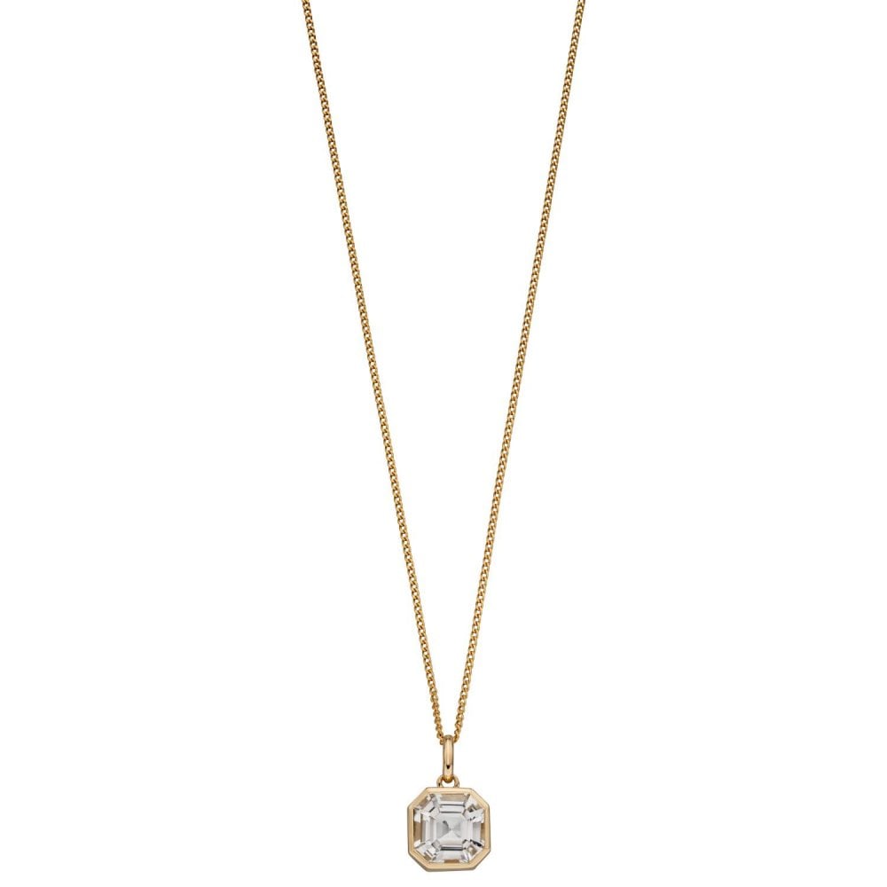 Gecko Elements 9ct Gold White Topaz Pendant