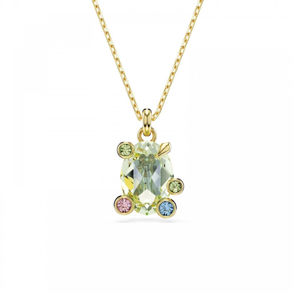 Gema pendant, Mixed cuts, Multicolored, Gold-tone plated
