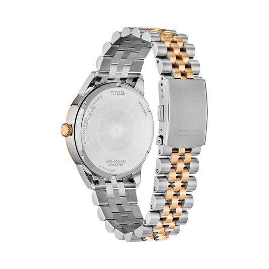 Gents Rolan Eco Drive Two Tone Bronze Dial Watch