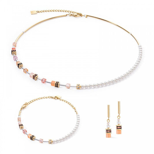 GeoCUBE® Mini Fusion Pearls Necklace Apricot Crush