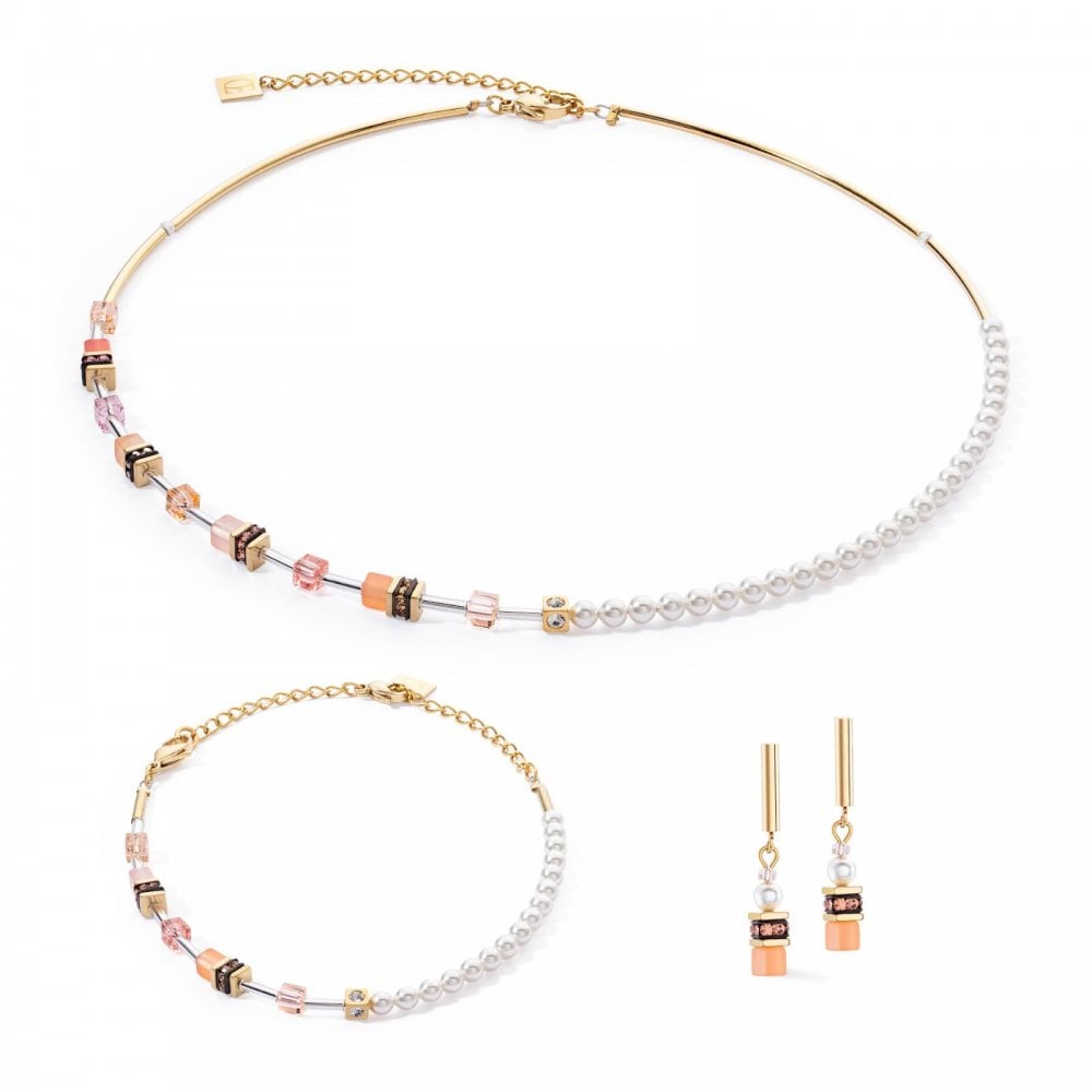 GeoCUBE® Mini Fusion Pearls Necklace Apricot Crush
