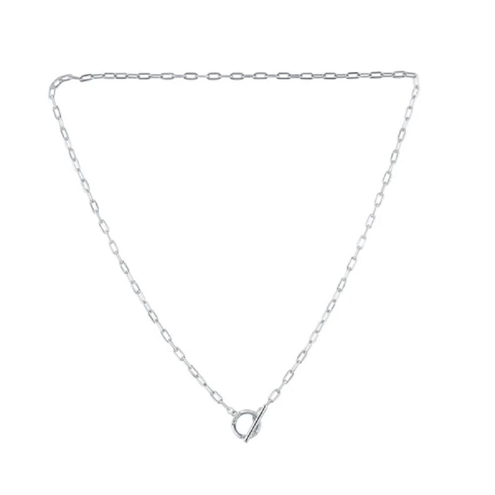 Georgini Alchemy Paperclip FOB Necklace Silver