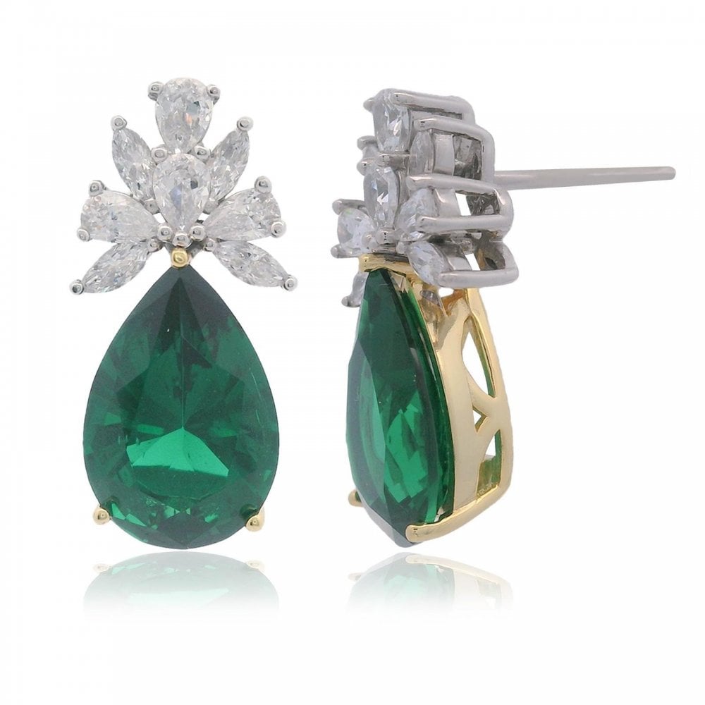 Georgini Chic Noel Two Tone Green CZ Earrings