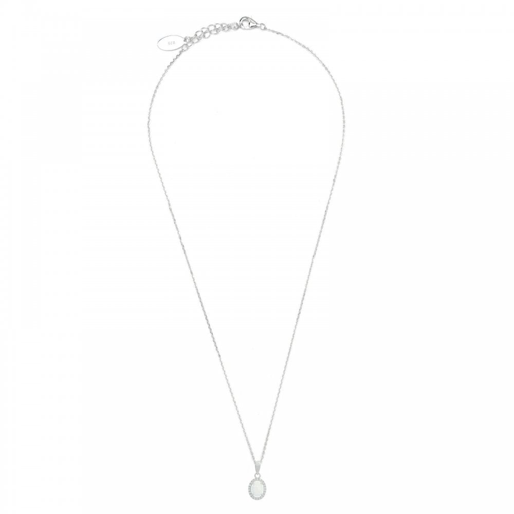 Georgini Created Opal Glow Blackwattle Silver Pendant