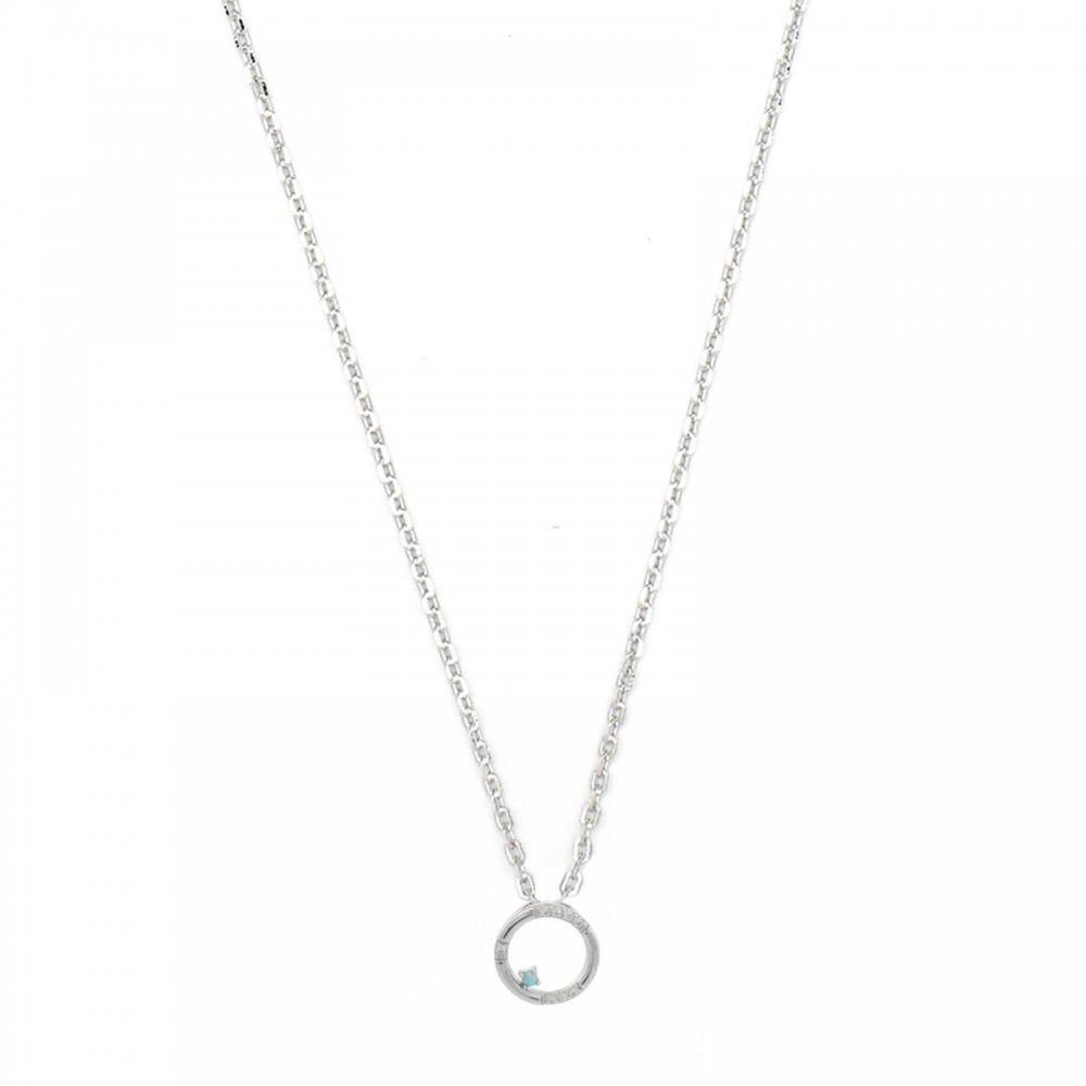 Georgini Created Opal Glow Circle Silver Pendant