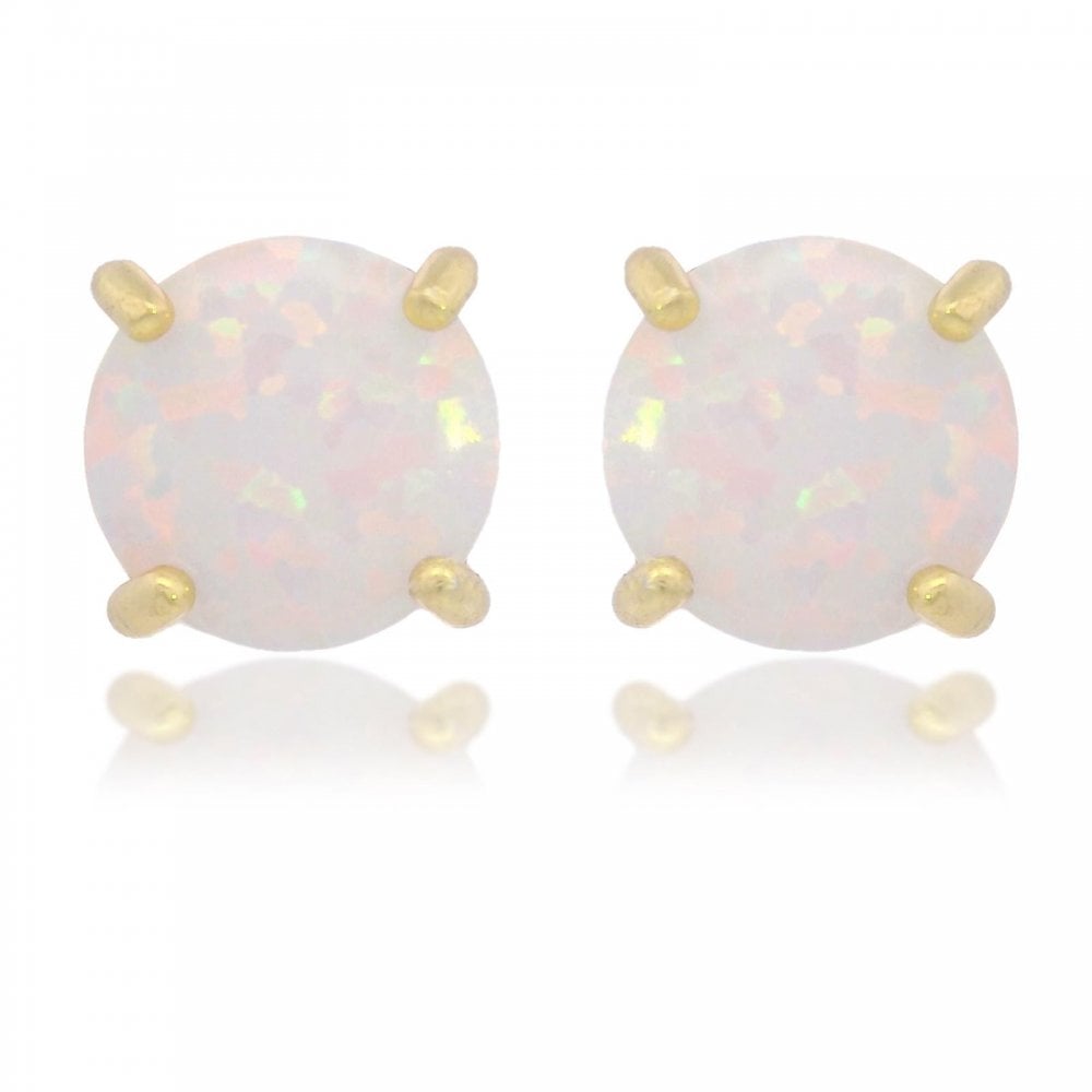 Georgini Created Opal Glow GP Stud Earrings