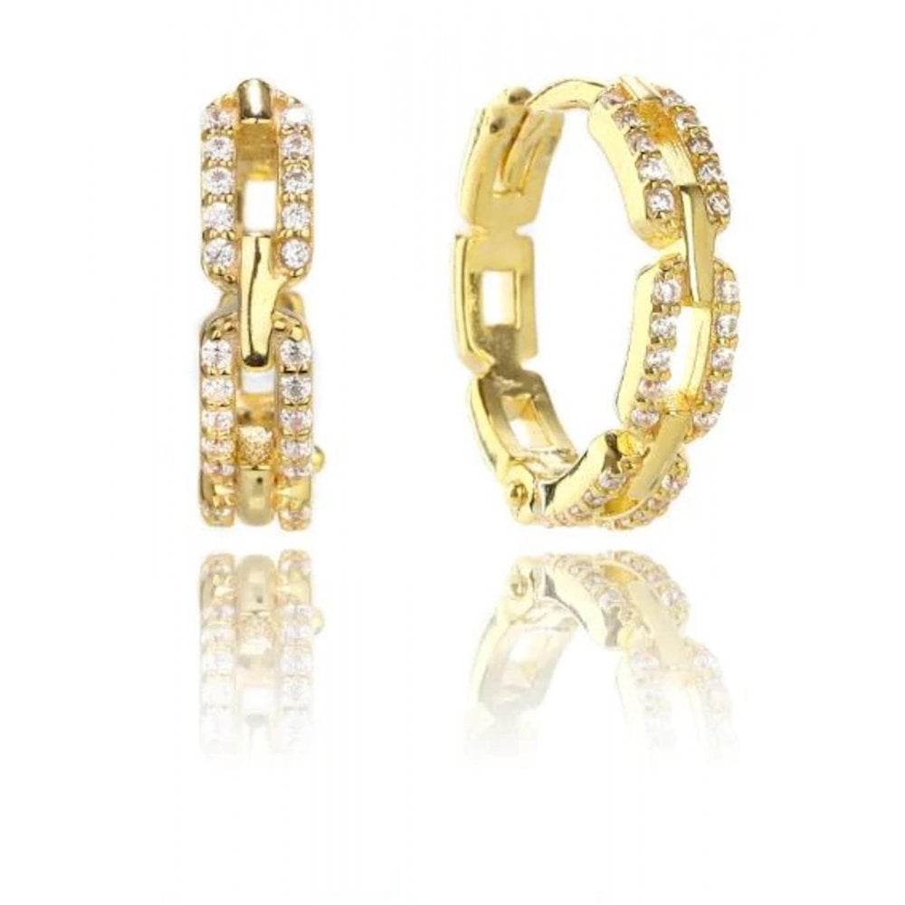 Georgini Goddess Link Hoop Gold Plated Earrings