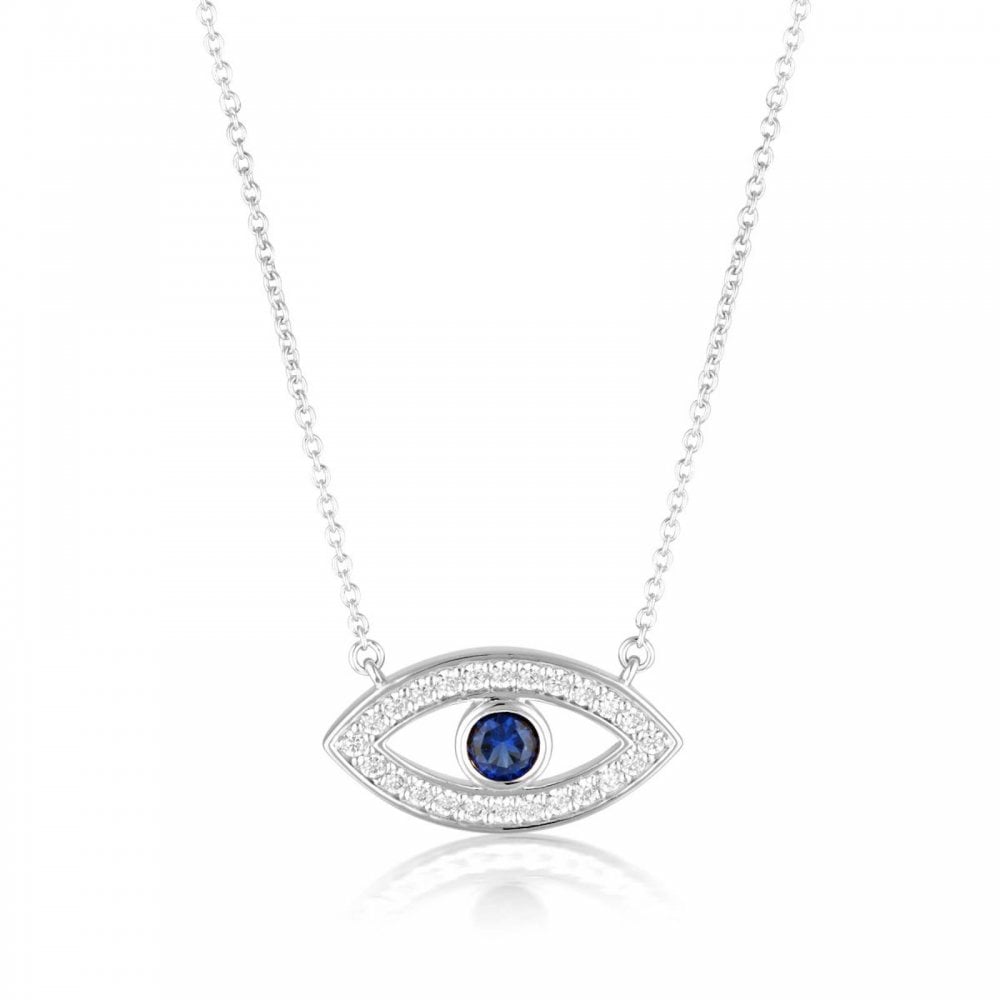 Georgini Rock Star Blue Evil Eye Silver CZ Pendant